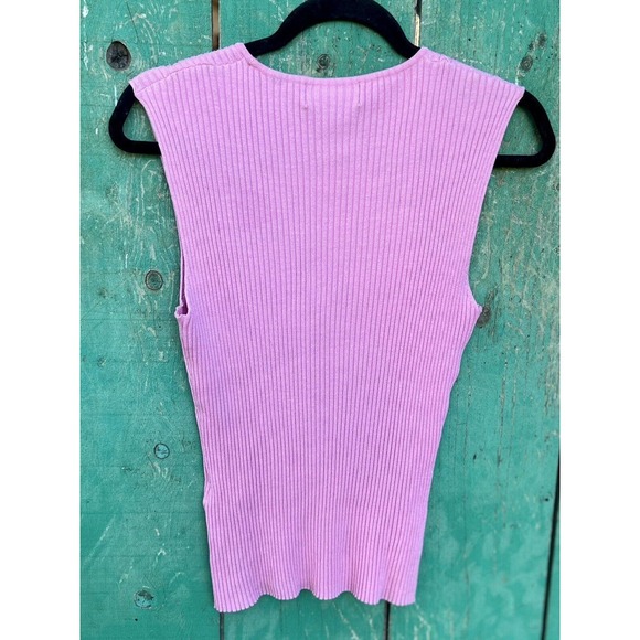 August Silk Womens 100% Silk Sleeveless Knit Tank Top Pink Size XLarge - Picture 2 of 4